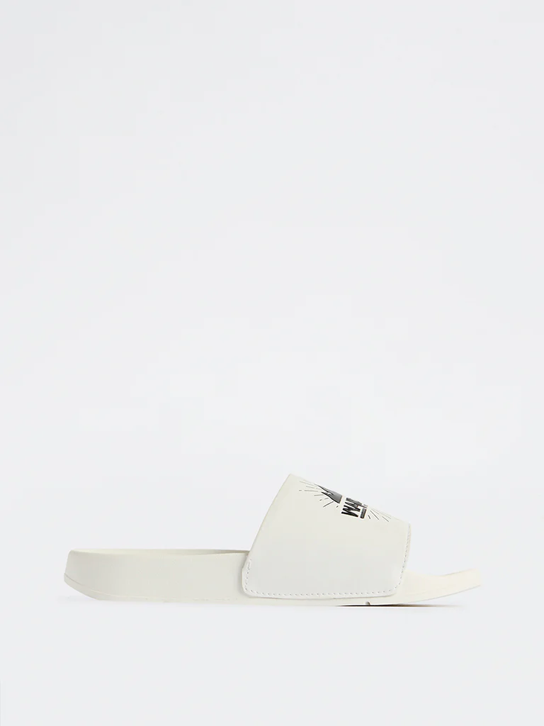 SOLEPLAY White Text-Printed Pool Slides - Image 2