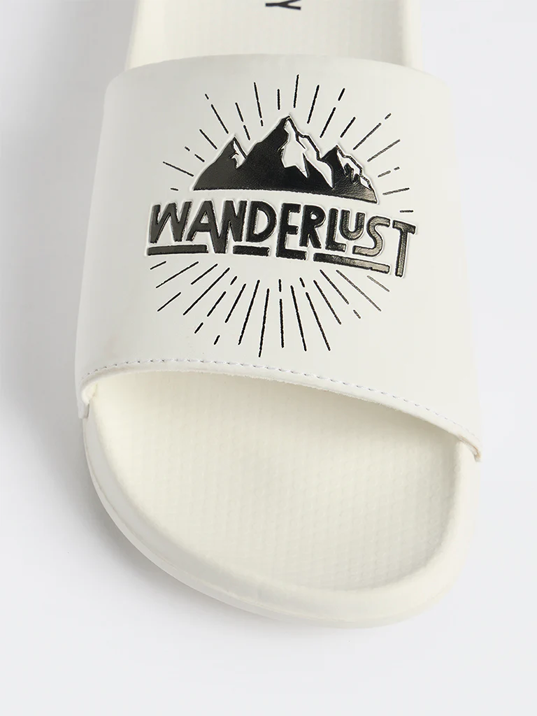 SOLEPLAY White Text-Printed Pool Slides - Image 4
