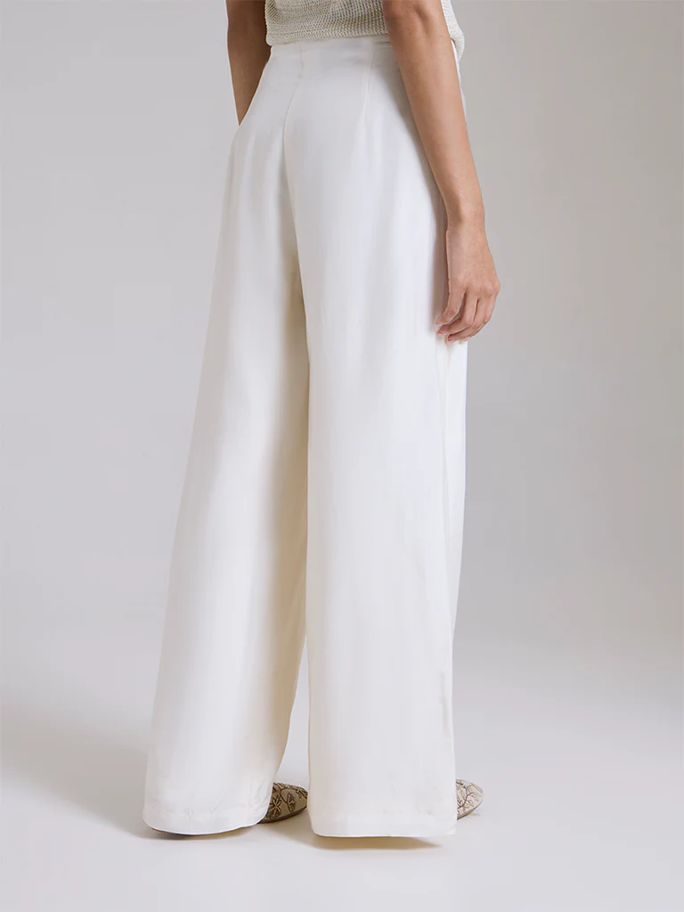 Solid Straight-Leg Pants - White - Image 4