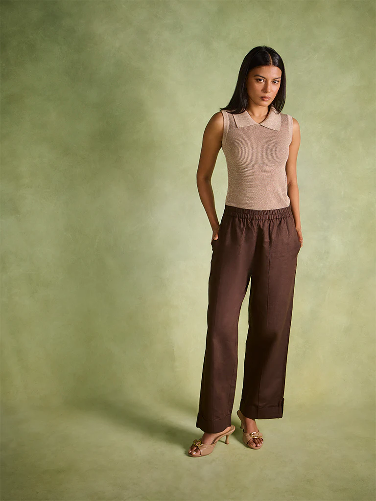 Straight-Leg Pants – Brown - Image 2