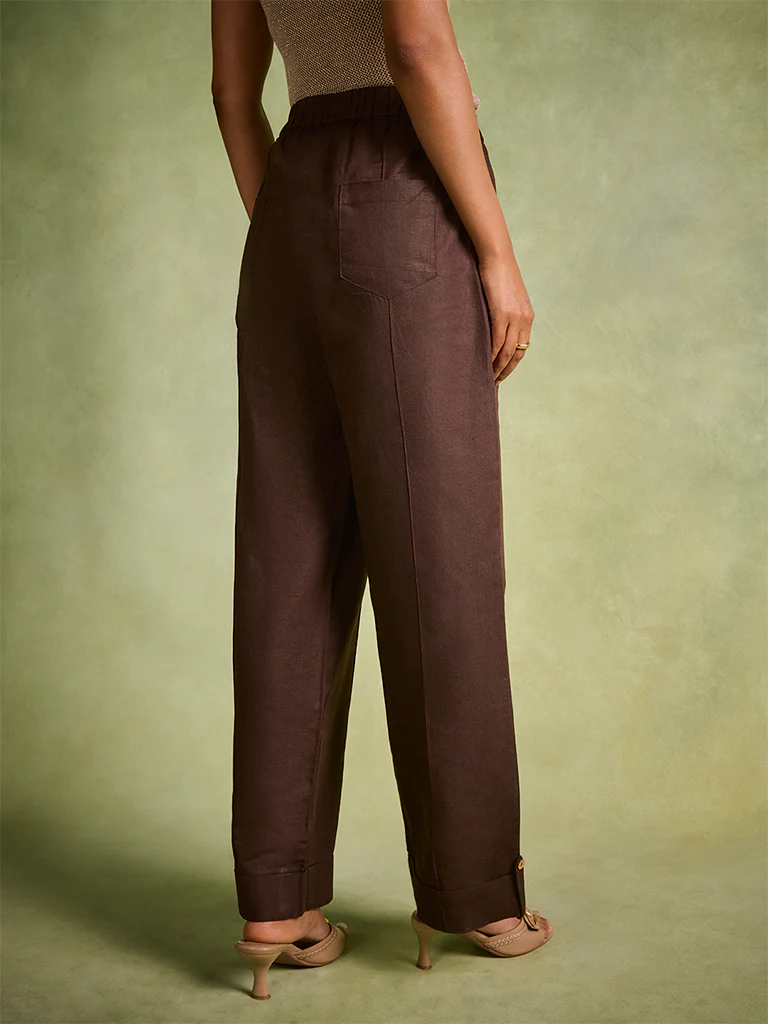 Straight-Leg Pants – Brown - Image 4