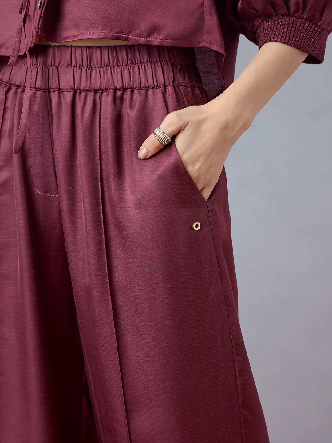 Straight-Leg Pants - Maroon - Image 3