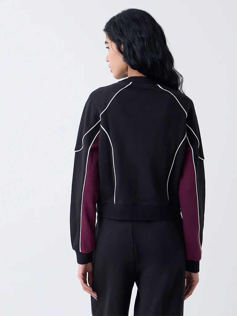 Studiofit Black Colour-Blocked Jacket - Image 4