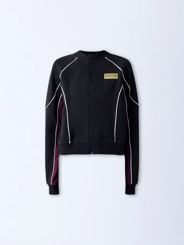 Studiofit Black Colour-Blocked Jacket - Image 5