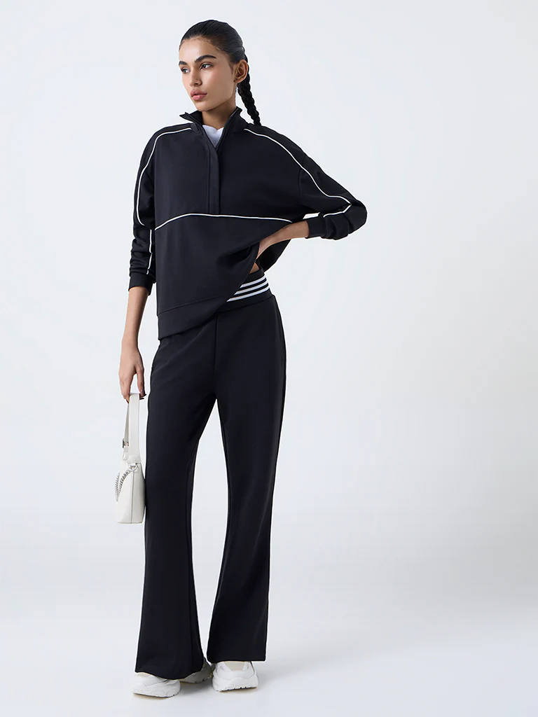 Studiofit Black High-Rise Track Pants