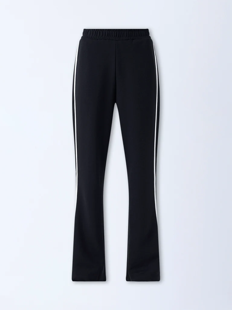 Studiofit Black Striped High-Rise Pants - Image 5