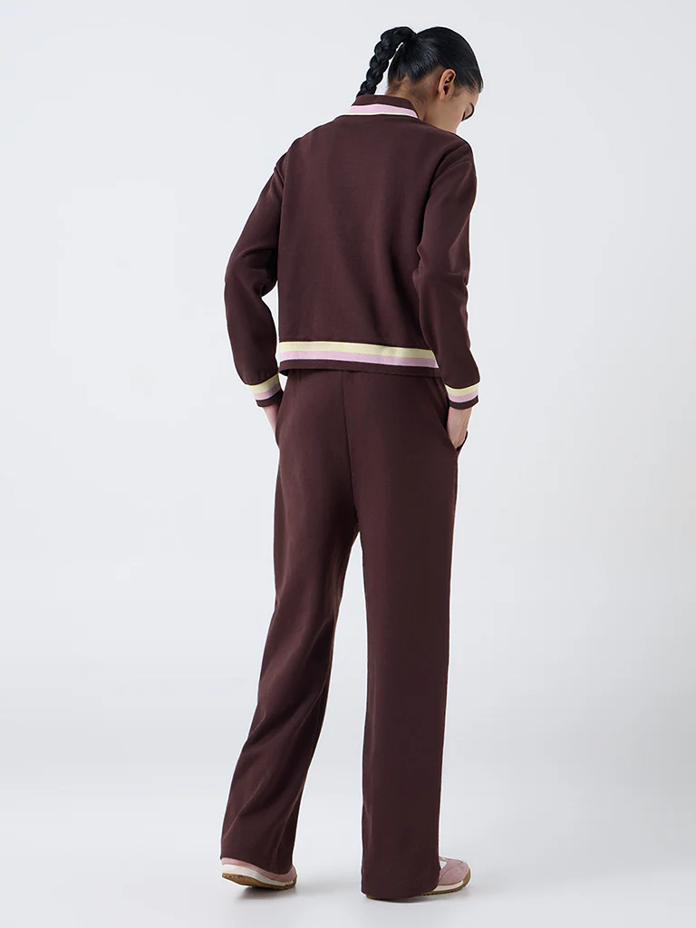 Studiofit Dark Brown Striped Jacket - Image 4