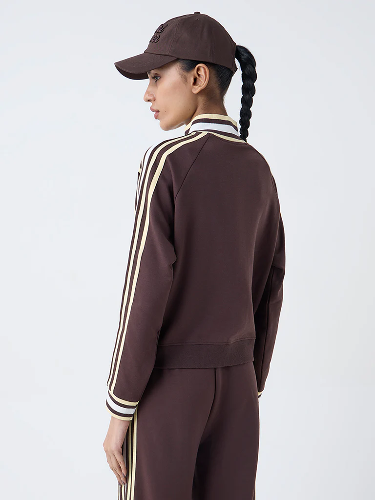Studiofit Dark Brown Striped Jacket - Image 4