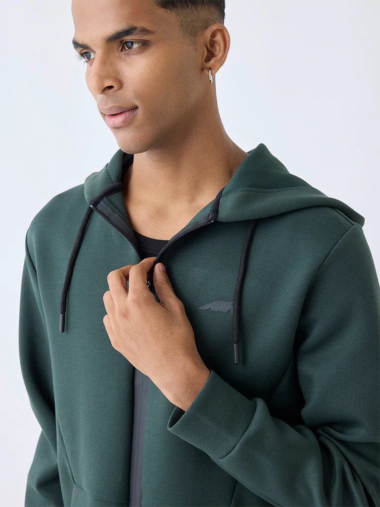 Studiofit Green Relaxed-Fit Hooded Jacket - Image 4
