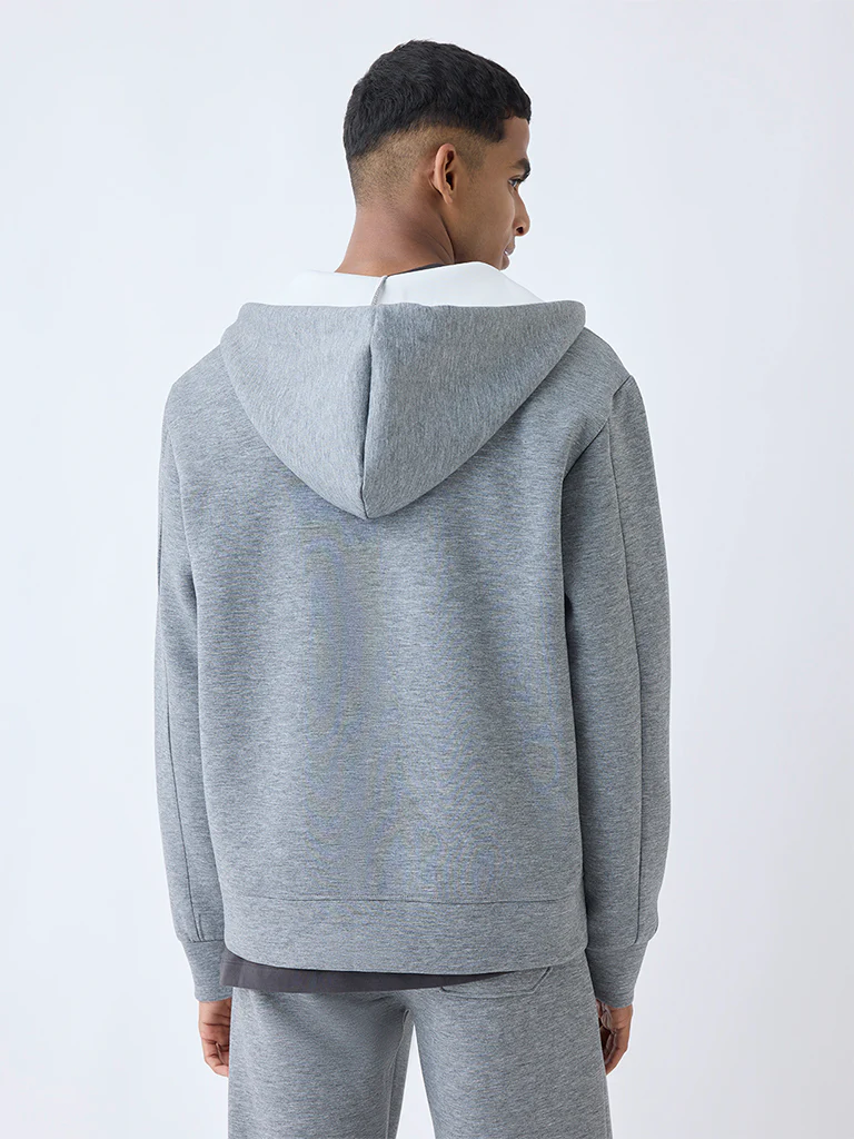 Studiofit Grey Relaxed-Fit Hooded Jacket - Image 5