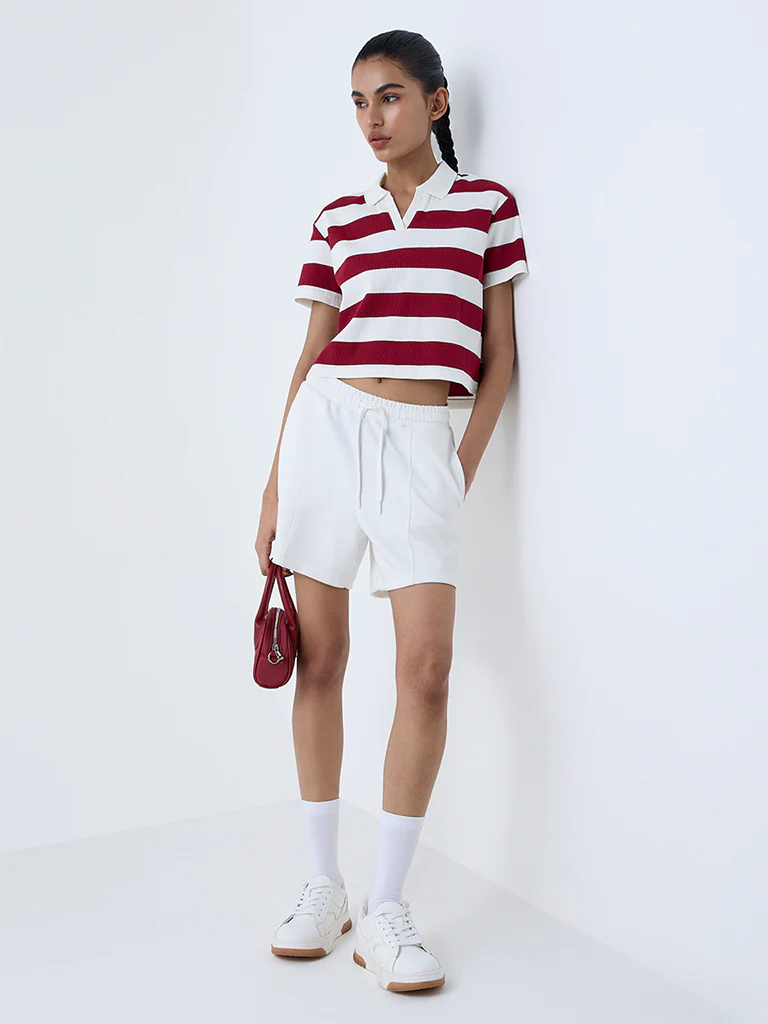 Studiofit Multicolour Striped Cotton-Blend T-Shirt