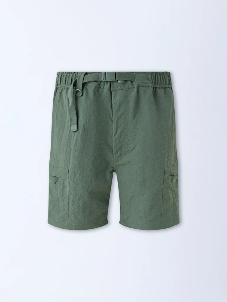 Studiofit Olive Relaxed-Fit Mid-Rise Shorts - Image 6