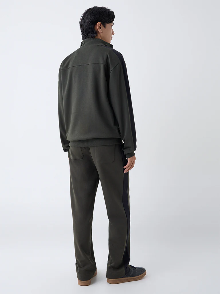 Studiofit Olive Solid Relaxed-Fit Jacket - Image 4