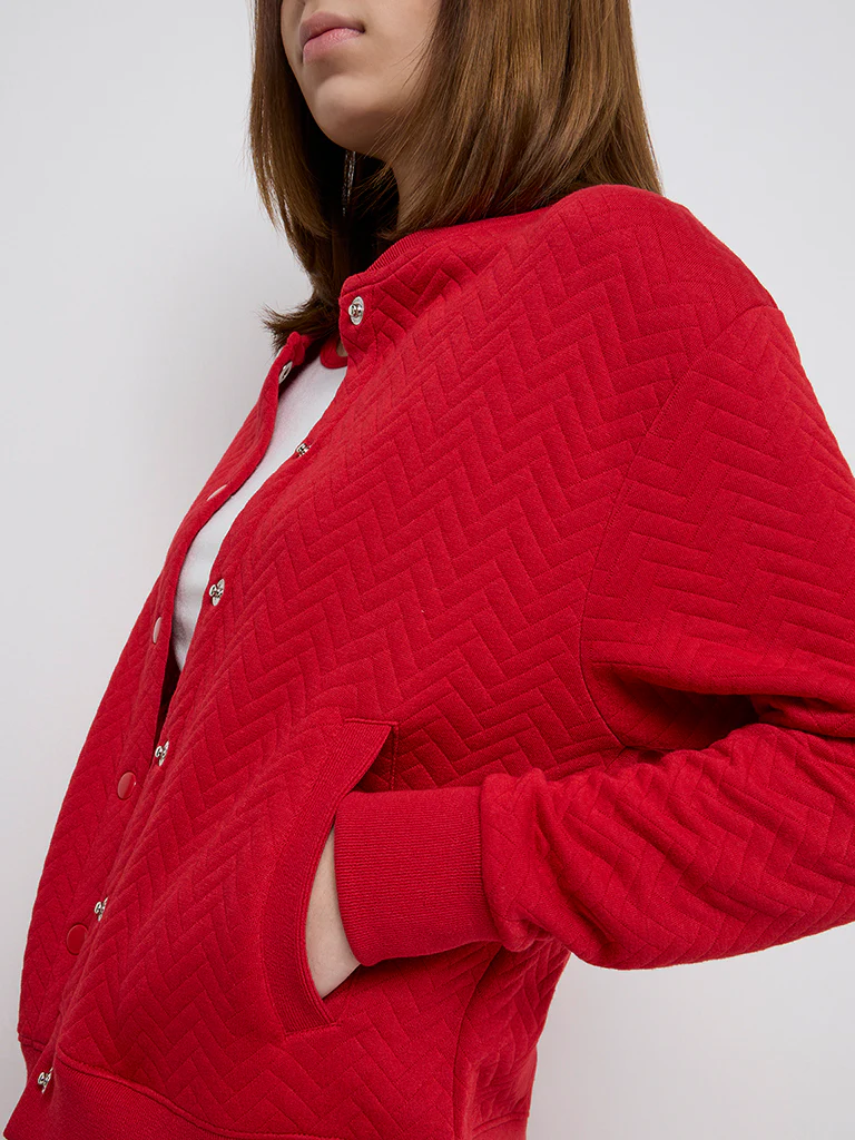 Studiofit Red Chevron Textured Jacket - Image 3