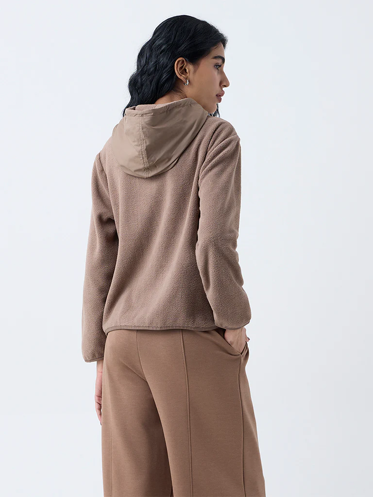 Studiofit Taupe Faux Fur Jacket - Image 4