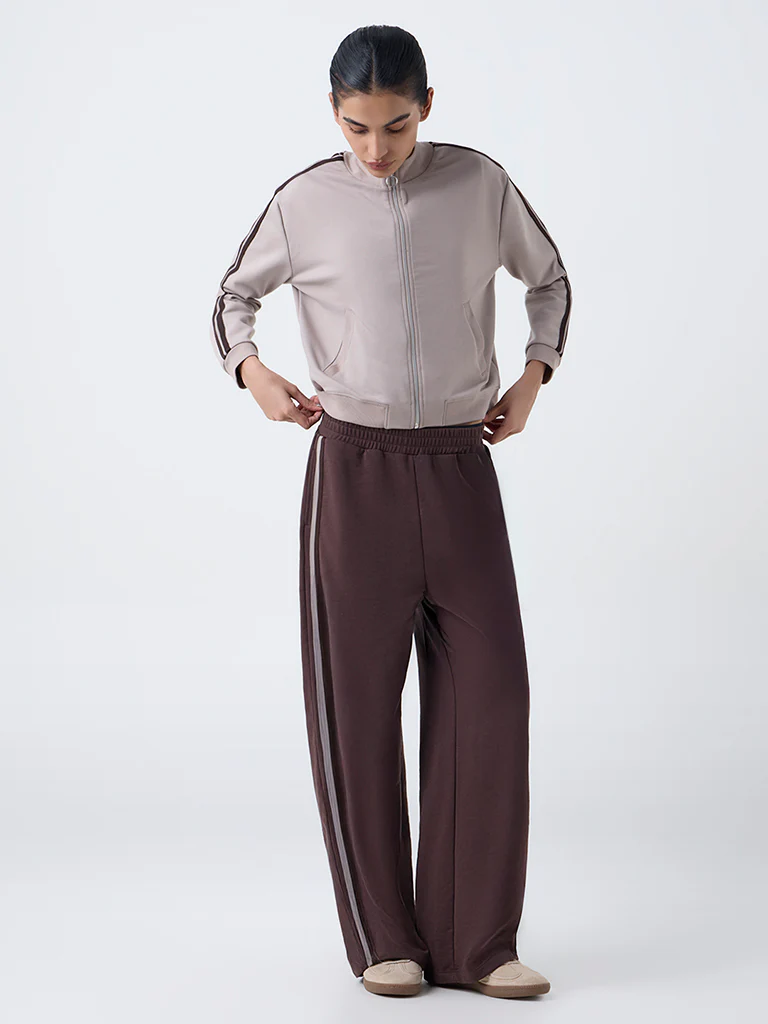 Studiofit Taupe Stripe Detailed Jacket - Image 2