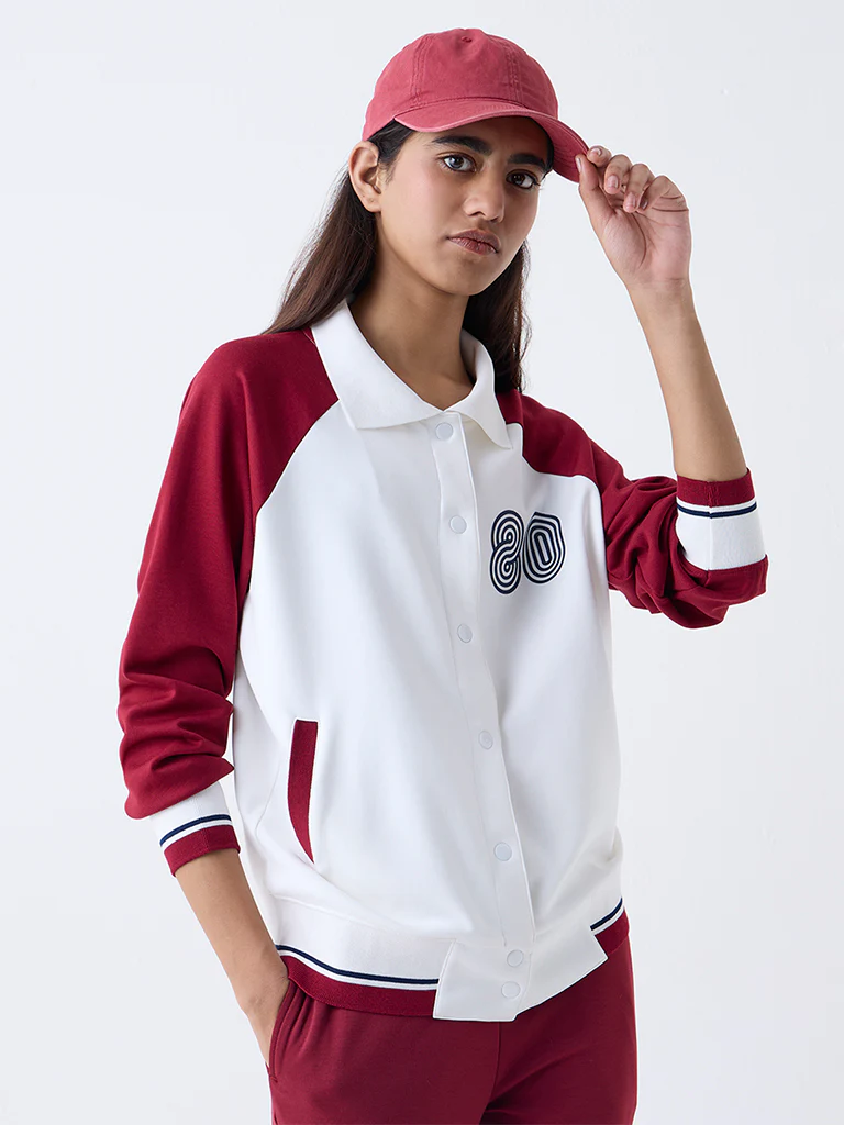 Studiofit White Colour-Blocked Jacket - Image 2