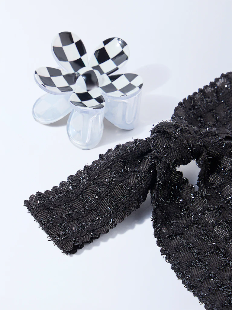 Studiowest Black Flower Clip and Bow - Pack of 2 - Image 3