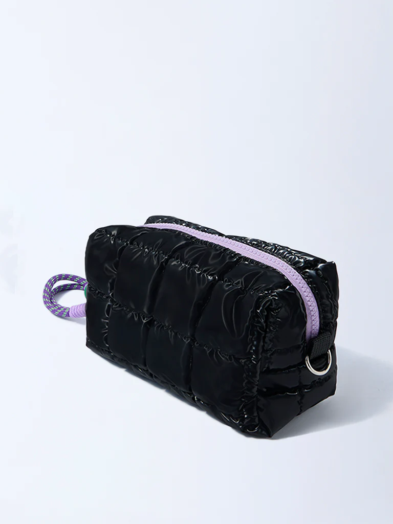 Studiowest Black Quilted Pouch with Bag Charm - Image 2
