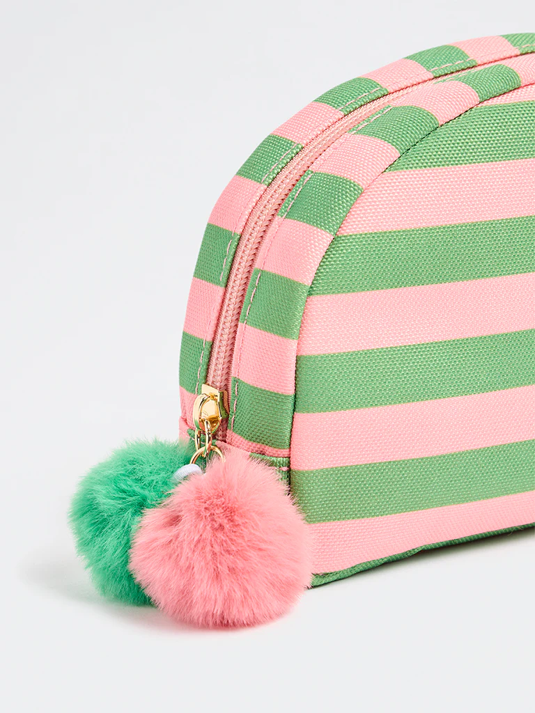 Studiowest Green Striped Pom-Pom Detailed Pouch - Image 4