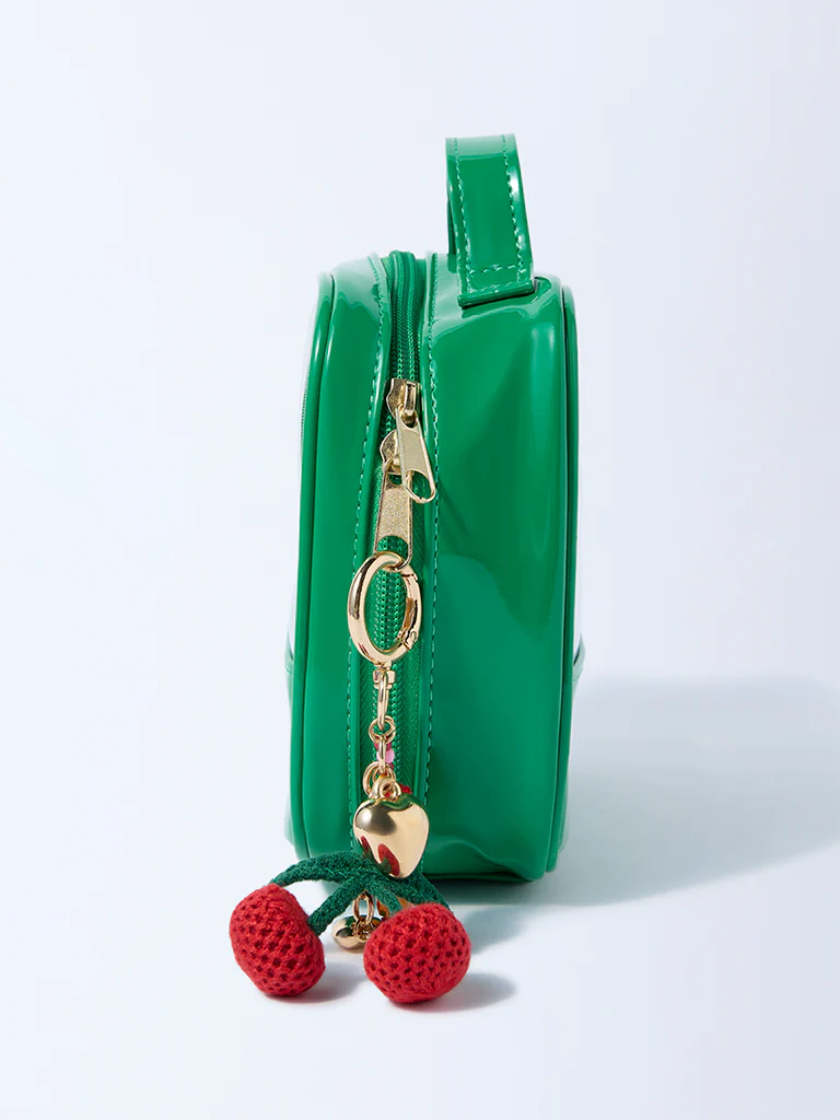 Studiowest Green Transparent Pouch with Strawberry Bag Charm - Image 3