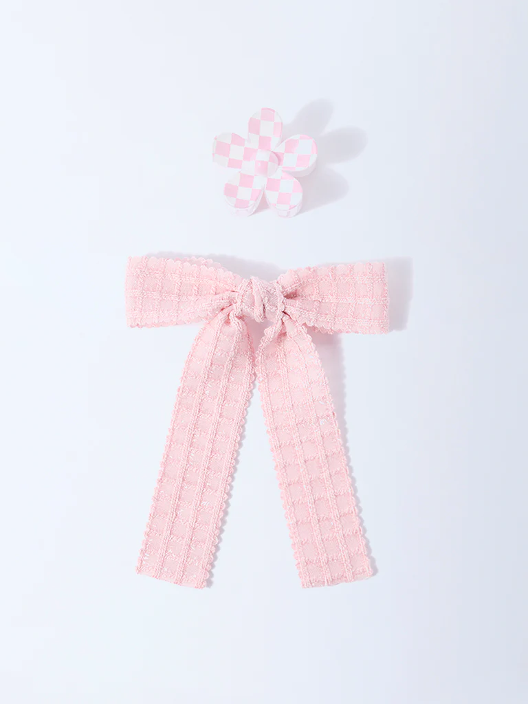 Studiowest Pink Flower Clip and Bow - Pack of 2