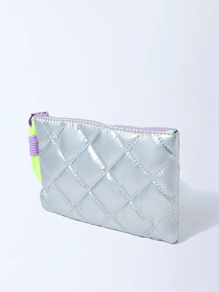 Studiowest Silver Quilted Pouch with Bag Charm - Image 2