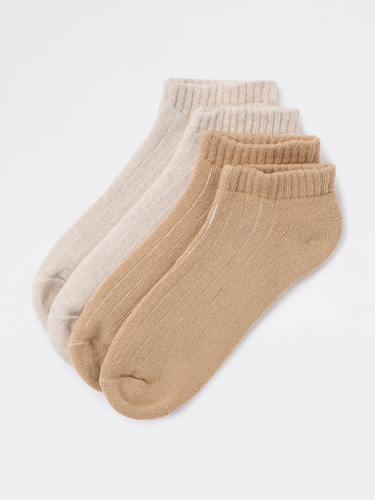 Superstar Beige Cotton-Blend Socks - Pack of 2 - Image 2