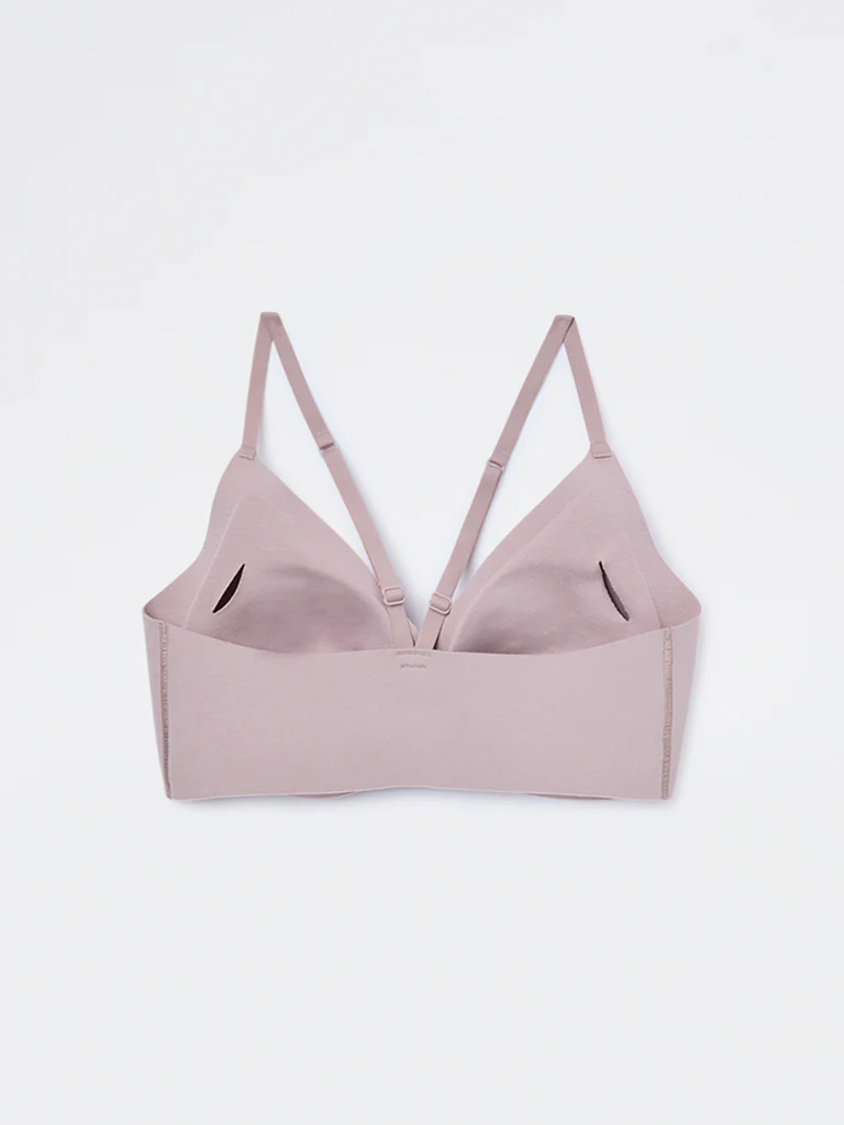 Superstar Beige Invisible Padded Cotton-Blend Bra - Image 2