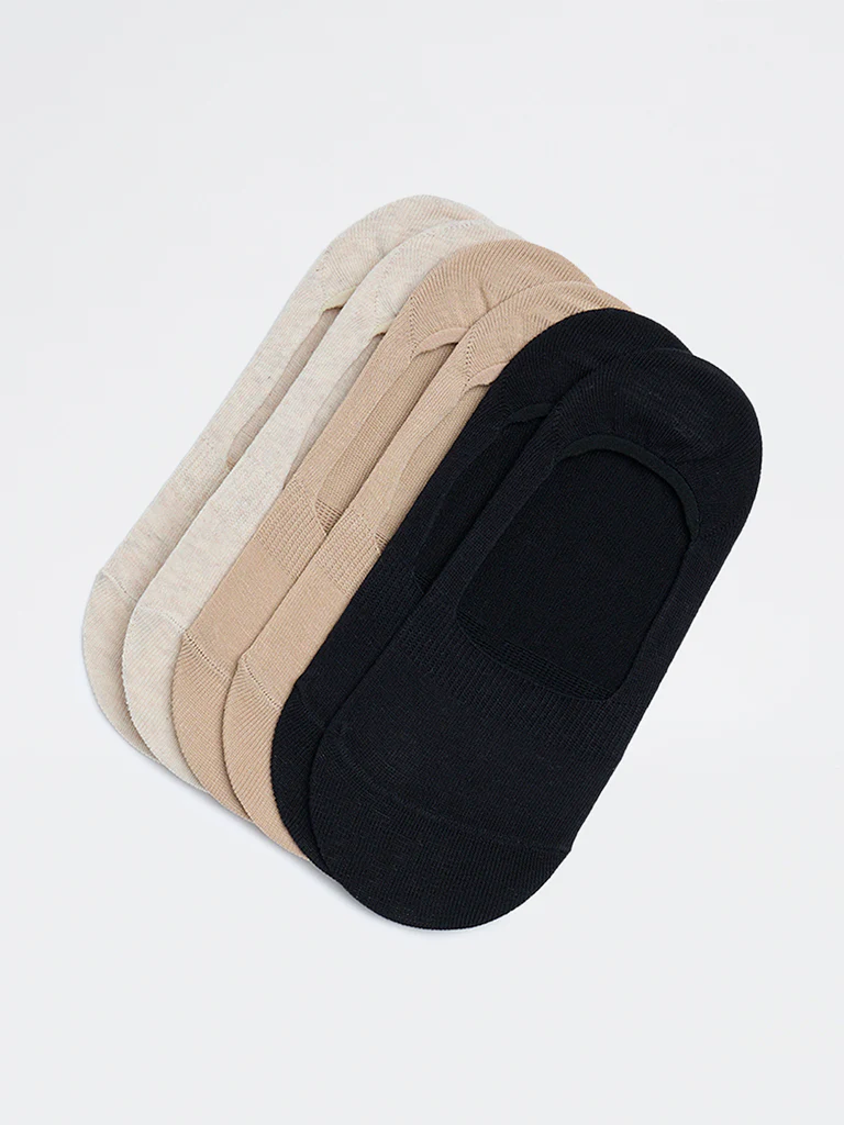 Superstar Beige No-Show Cotton-Blend Socks - Pack of 3 - Image 2