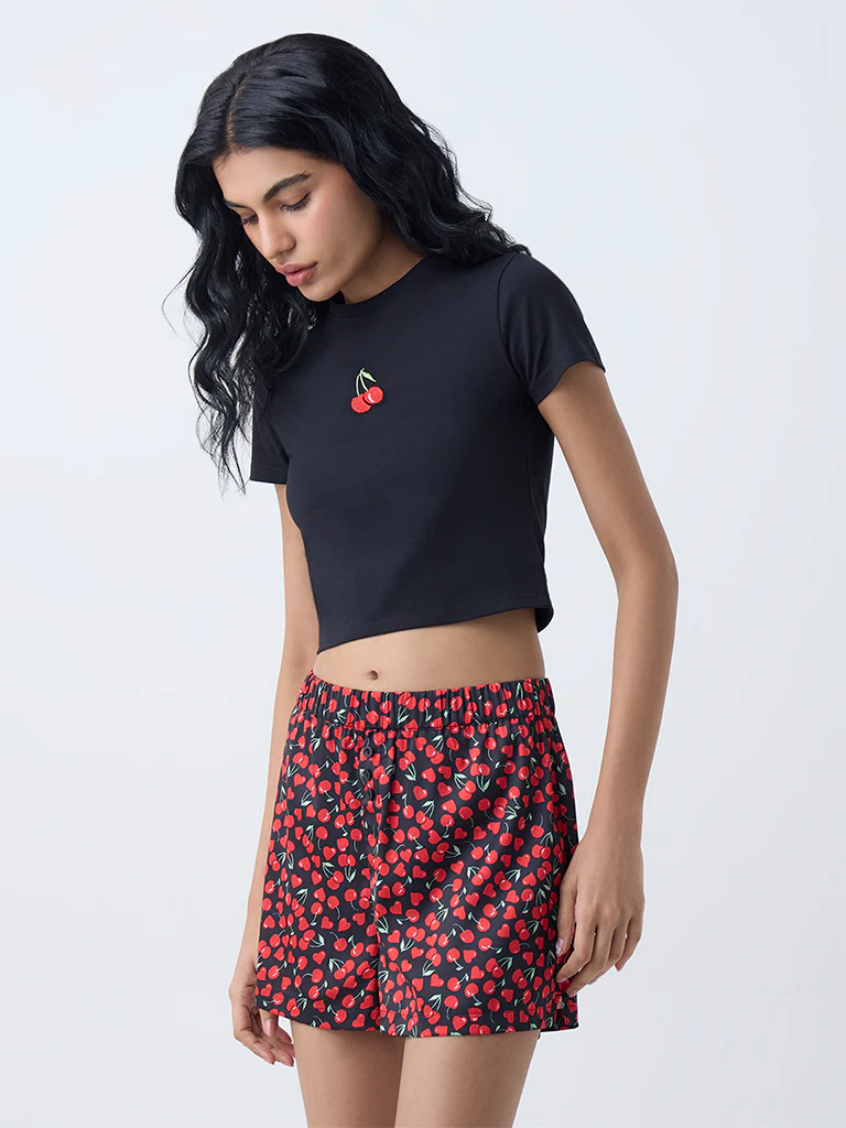 Superstar Black Cherry Design Cotton T-Shirt