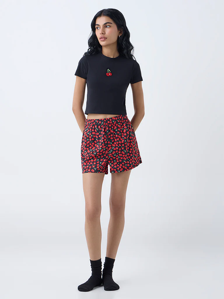 Superstar Black Cherry Design Cotton T-Shirt - Image 2