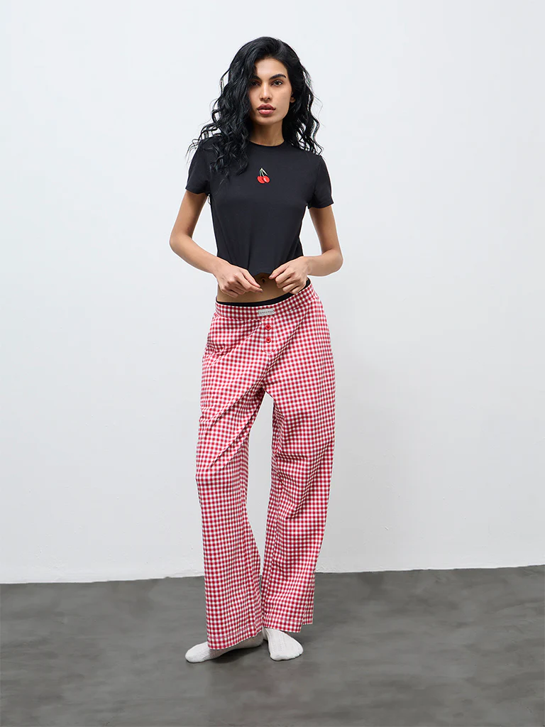 Superstar Black Cherry Embroidered Cotton-Blend T-Shirt - Image 2
