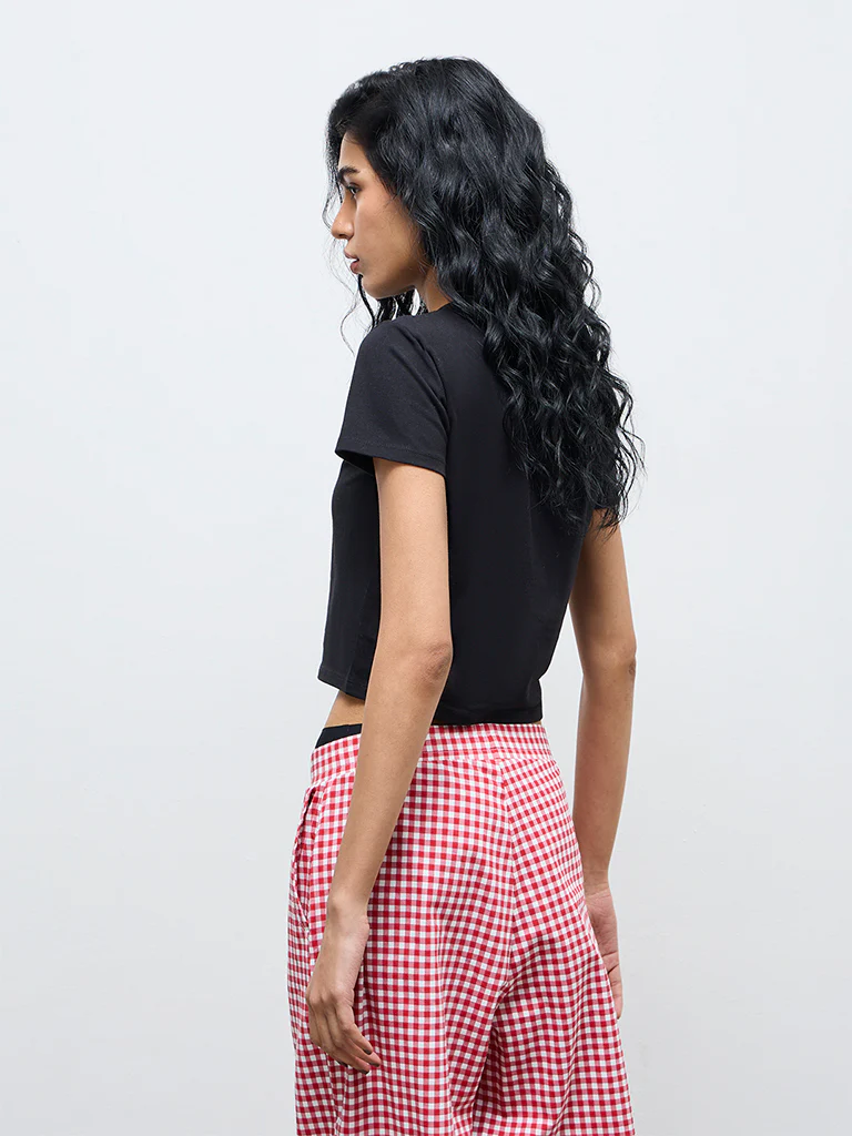 Superstar Black Cherry Embroidered Cotton-Blend T-Shirt - Image 4