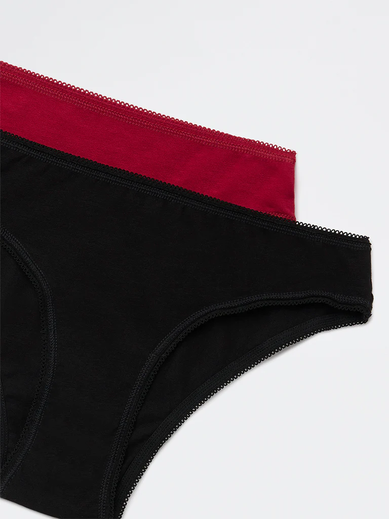 Superstar Black Cotton-Blend Brazilian Briefs - Pack of 2 - Image 3