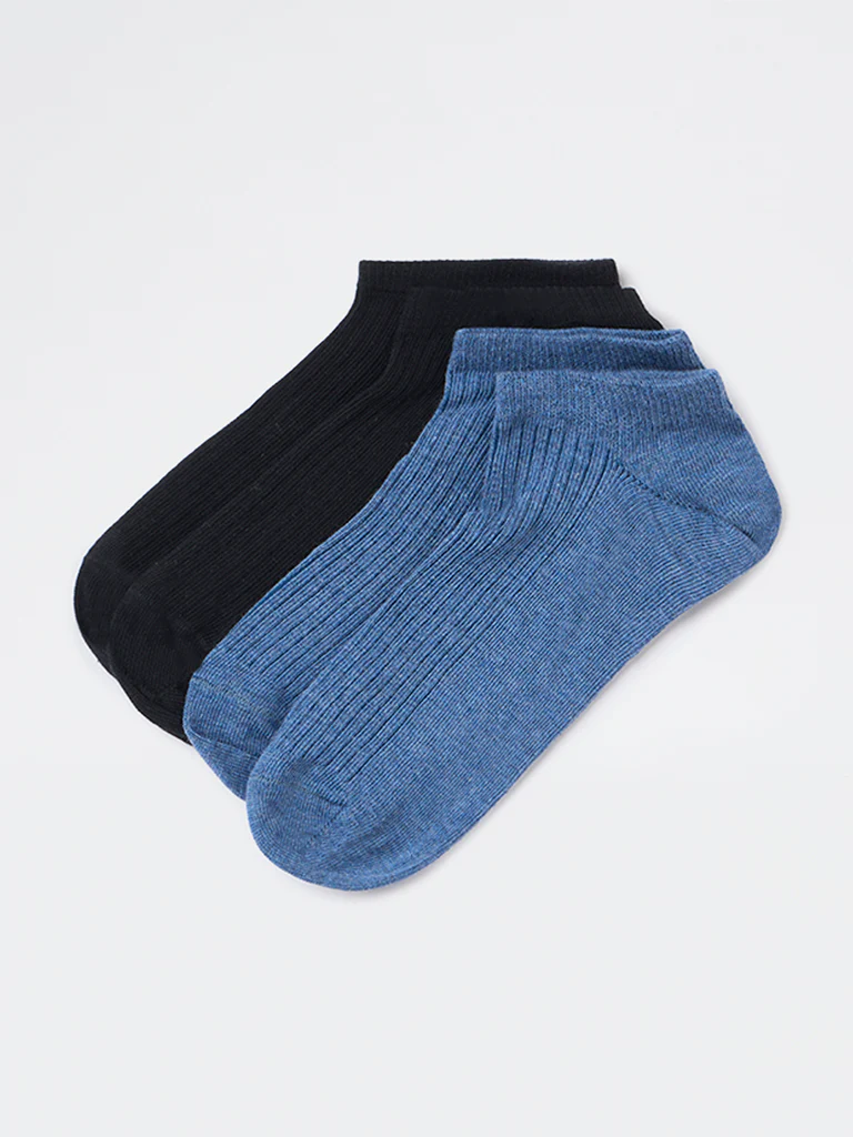 Superstar Black Cotton-Blend Trainer Socks - Pack of 2 - Image 2