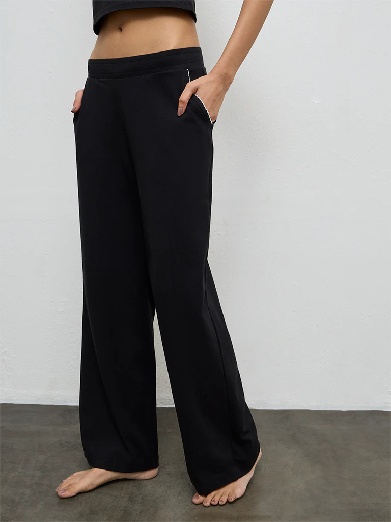 Superstar Black High-Rise Cotton-Blend Pants - Image 2