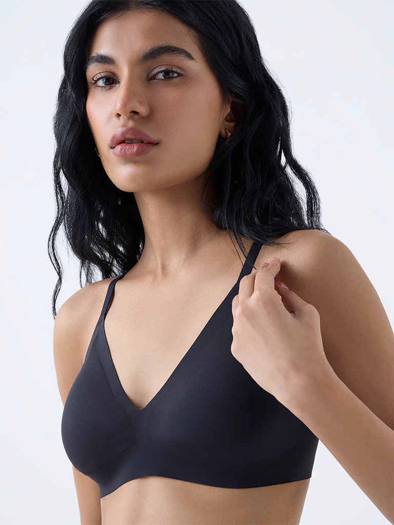 Superstar Black Invisible Padded Triangle Bra - Image 3