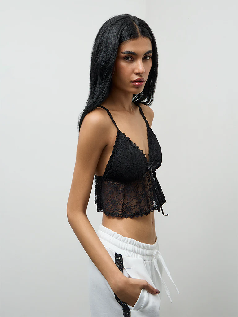 Superstar Black Lace-Design Bralette