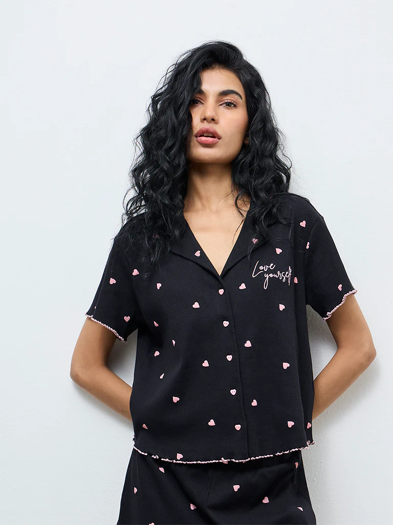 Superstar Black Printed Cotton-Blend Shirt