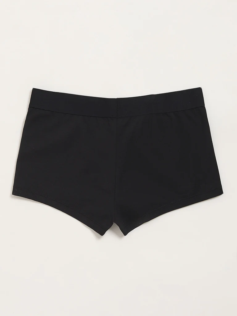 Superstar Black Solid Boy Shorts Cotton-Blend Briefs - Image 6