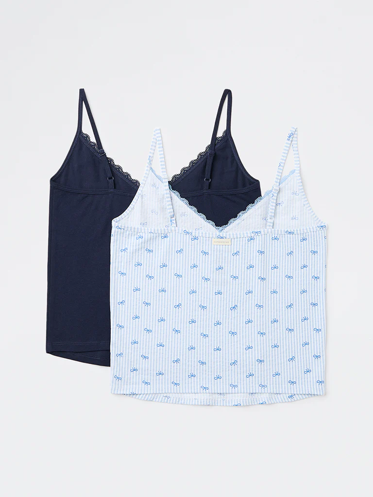 Superstar Blue Printed Cotton-Blend Camisole - Pack of 2 - Image 6
