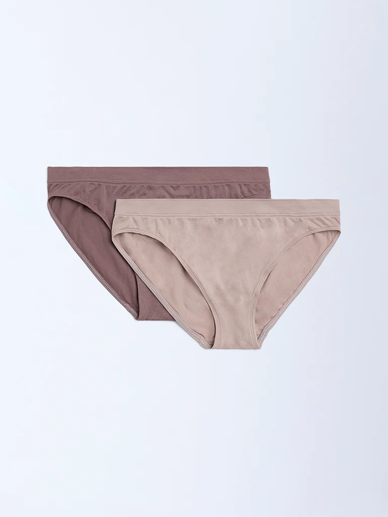 Superstar Brown Seam-Free Bikini Briefs - Pack of 2 - Image 2