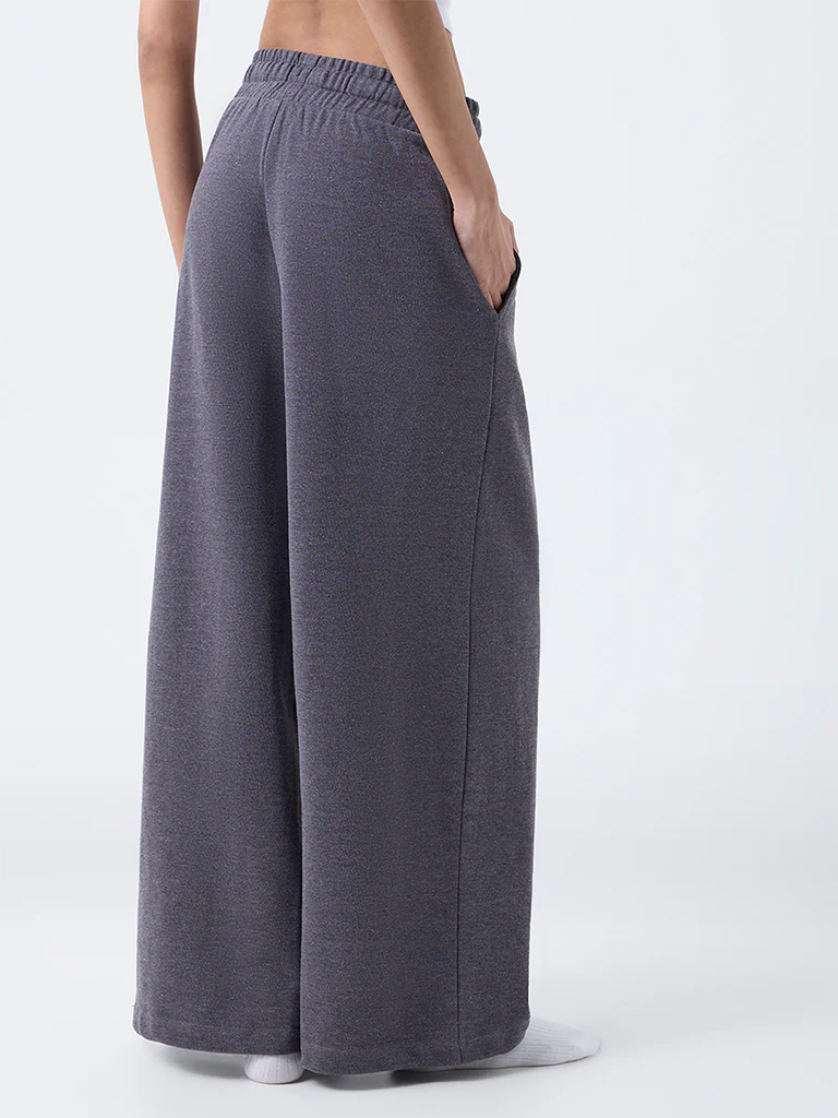 Superstar Charcoal High-Rise Cotton-Blend Pants - Image 4