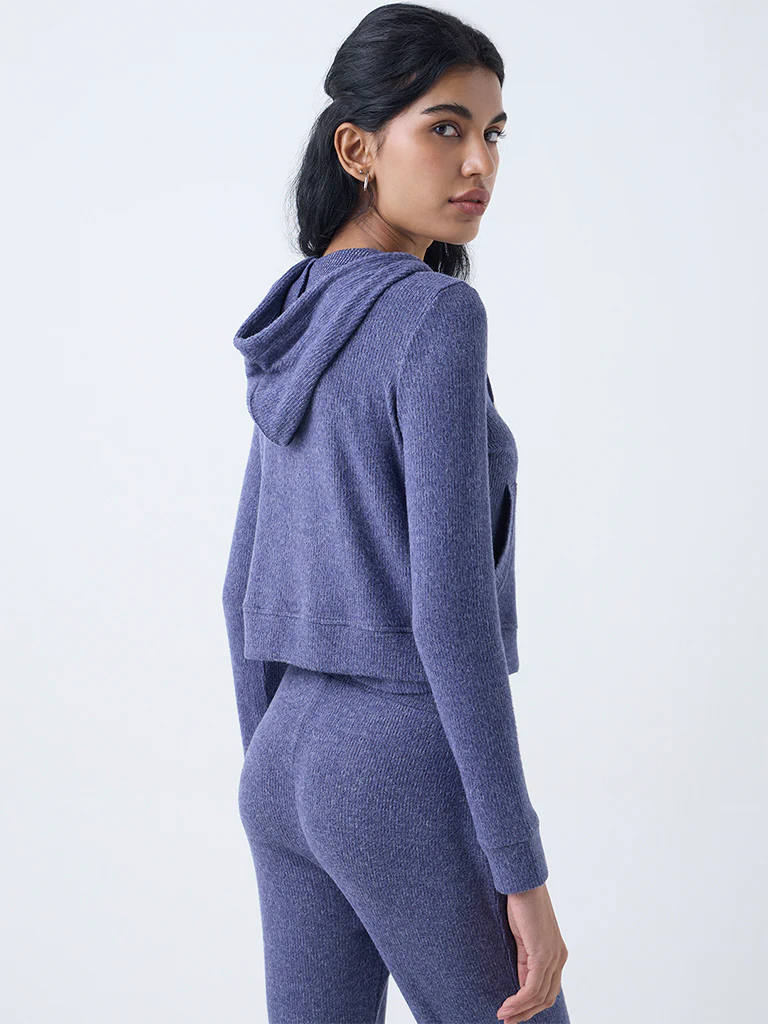 Superstar Dusty Blue Ribbed-Textured Jacket - Image 4