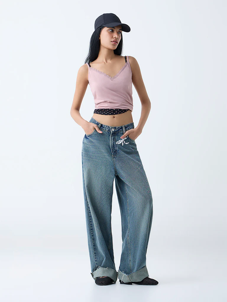 Superstar Dusty Pink Cotton-Blend Camisoles - Pack of 2