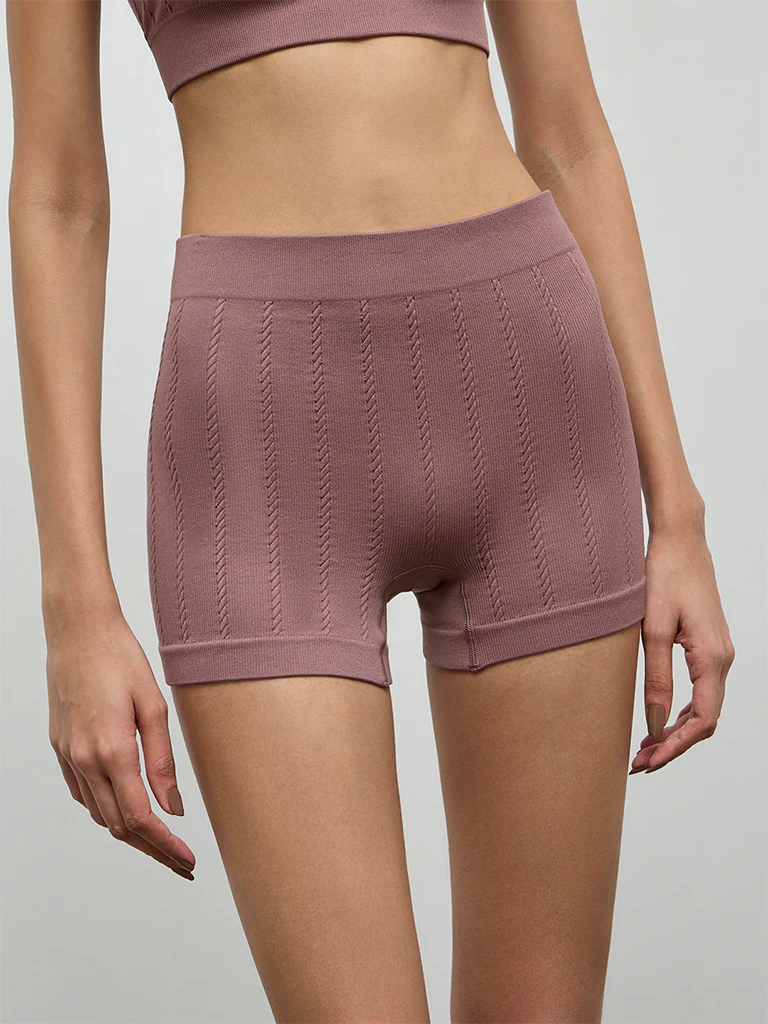 Superstar Dusty Taupe Cable-Knit Seamfree Boy Shorts Briefs - Image 7