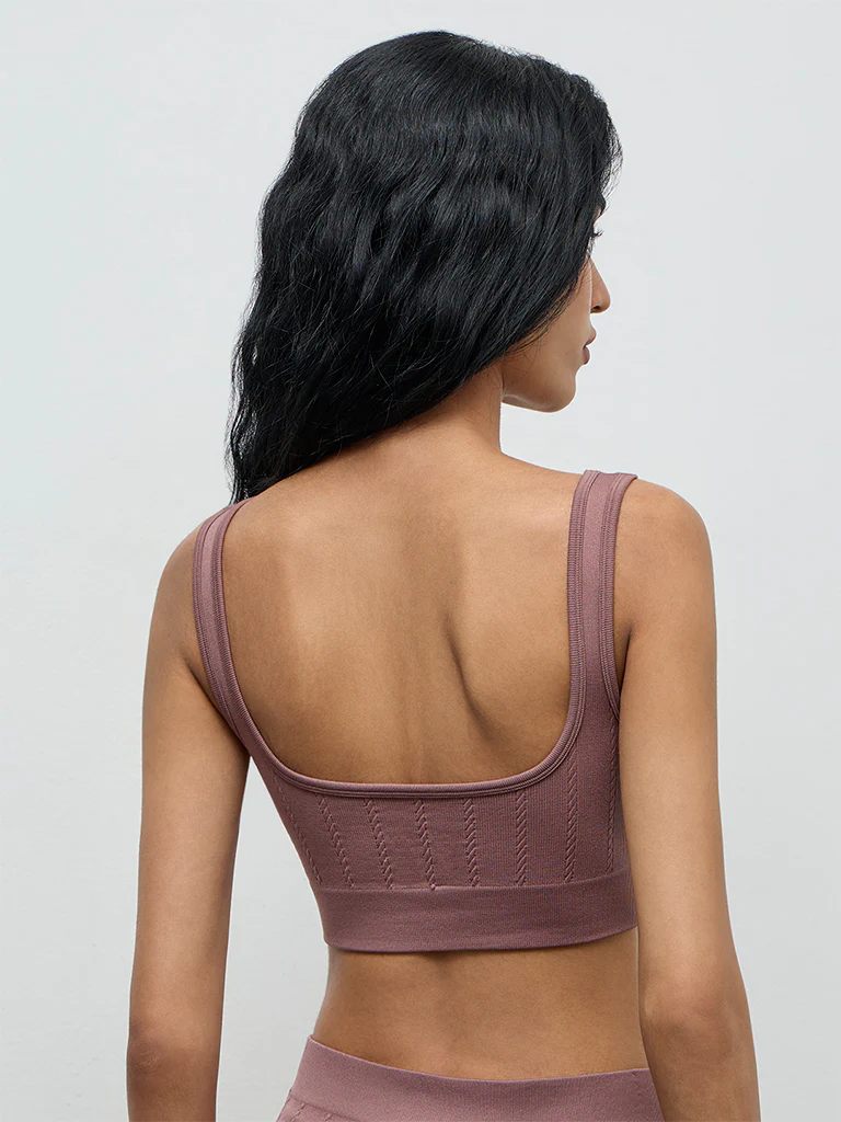 Superstar Dusty Taupe Cable-Knit Seamfree Bra - Image 4