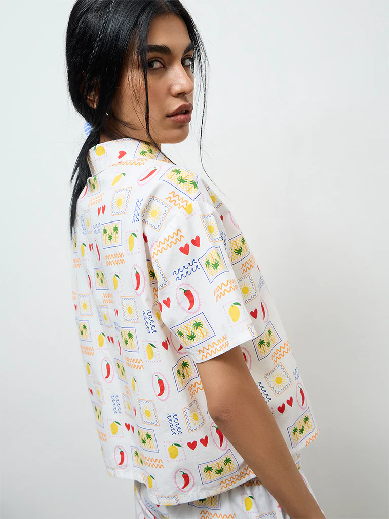 Superstar Ivory Printed Cotton Shirt - Image 4