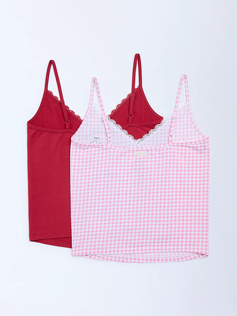 Superstar Multicolour Cotton-Blend Camisoles - Pack of 2 - Image 4